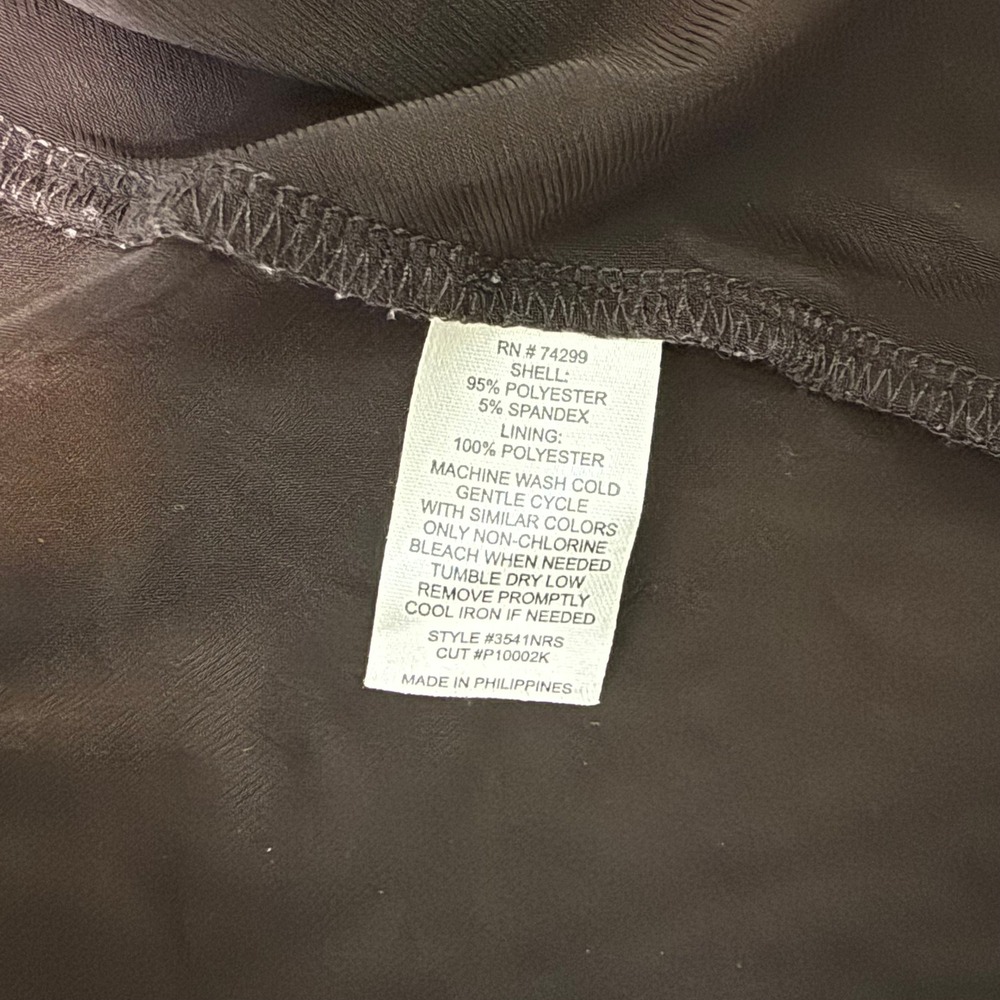 En Focus Studio Women's Chic Brown Ruched Asymmetrical V Neck Midi Dress Size 4 - Picture 9 of 9